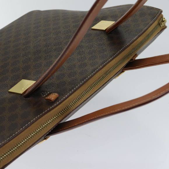 CELINE Macadam Canvas Hand Bag PVC Brown Auth 71532 - Picture 6 of 16